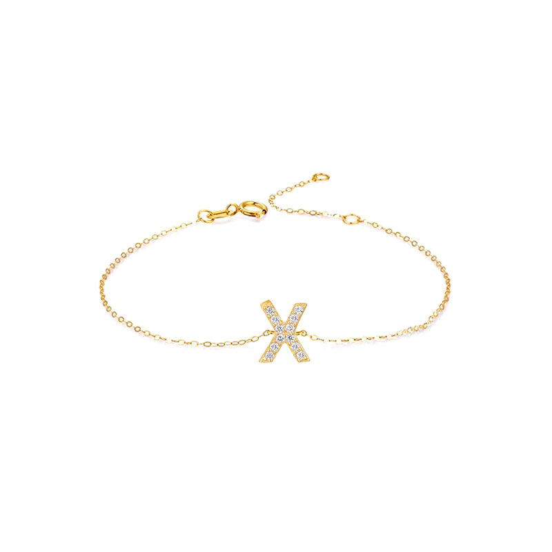 Bracelet with the letter X.