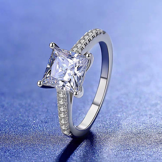 3 - carat princess - cut diamond ring.