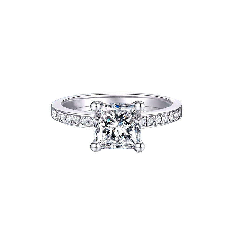 3 - carat princess - cut diamond ring.