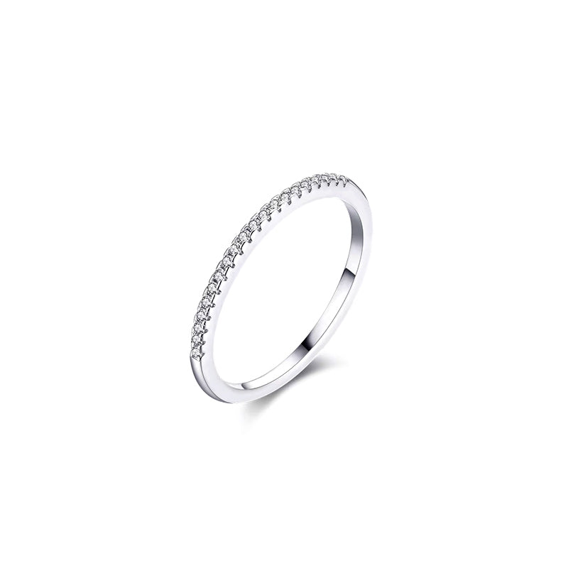 Half - circle pavé ring.