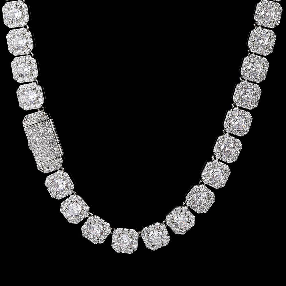 925Silver Necklace Moissanite Rock Candy Necklace