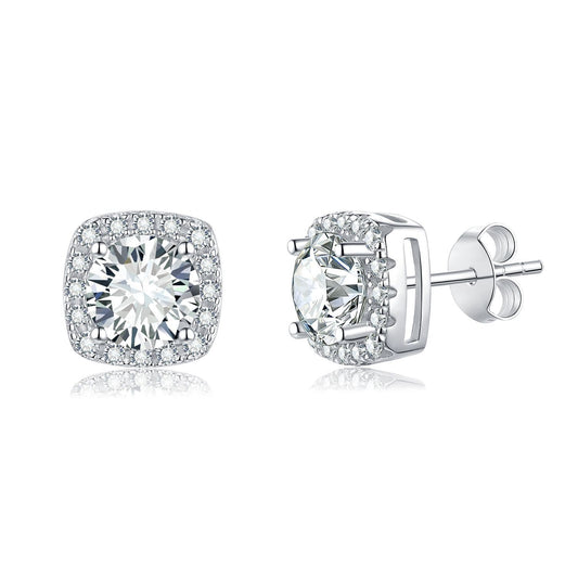 Moissanite Earrings S925Yinhao Huafang Bag Moissanite Silver Stud Earrings Accessories