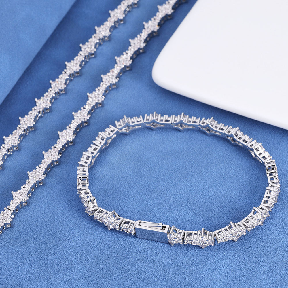 6.5mm Moissanite Aircraft Tennis Chain S925Silver