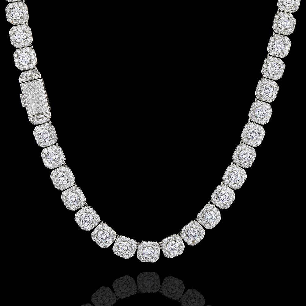 925Silver Necklace Moissanite Rock Candy Necklace