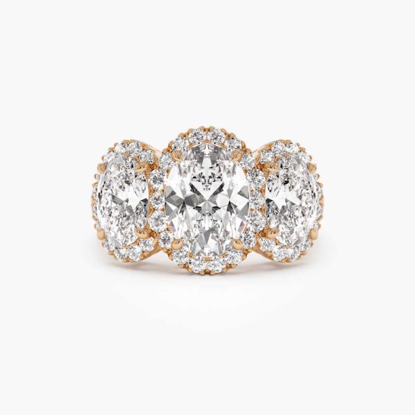 3-stone oval lab diamond ring - 图片 3