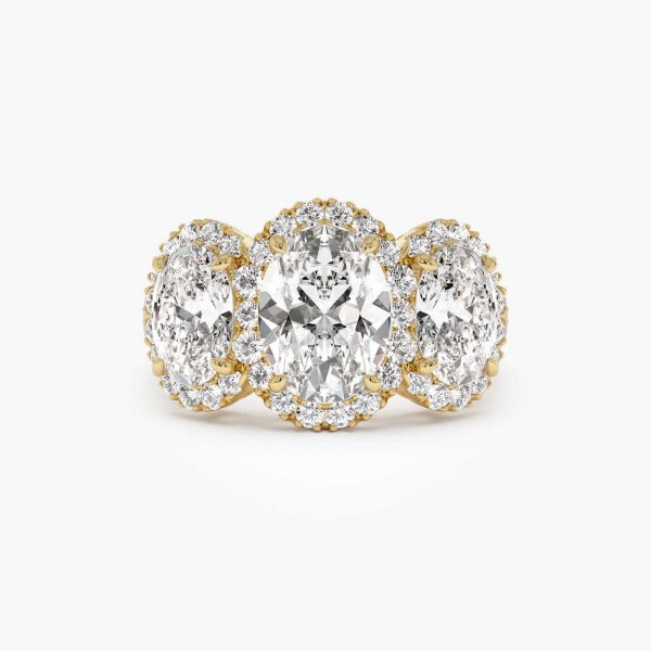 3-stone oval lab diamond ring - 图片 2