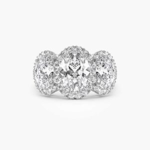 3-stone oval lab diamond ring