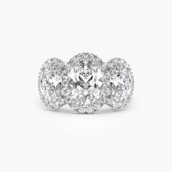 3-stone oval lab diamond ring