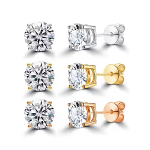 6.5mm 4-prong Lab Diamonds 10K stud earrings