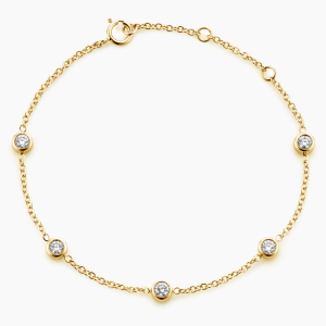 14k solid lab diamonds Simple  bracelet
