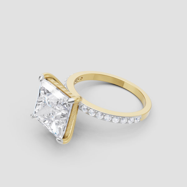 3ct princess square lab diamonds 14k ring - 图片 2