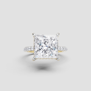 3ct princess square lab diamonds 14k ring