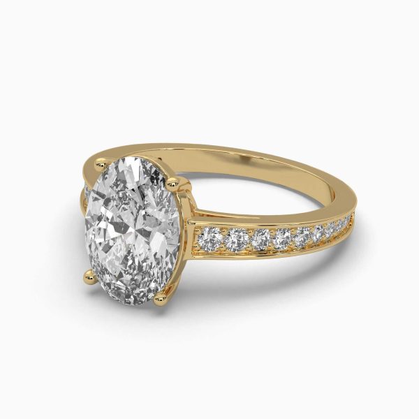 1.5CT oval lab diamonds 14K engagement ring - 图片 2