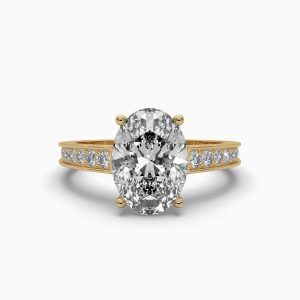 1.5CT oval lab diamonds 14K engagement ring