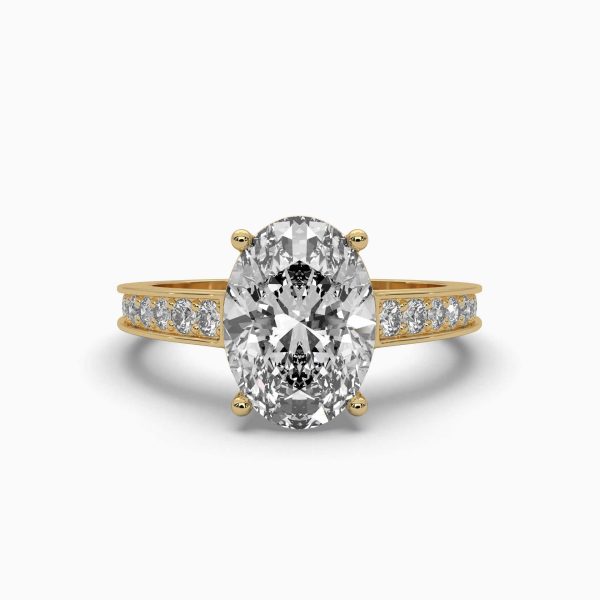 1.5CT oval lab diamonds 14K engagement ring